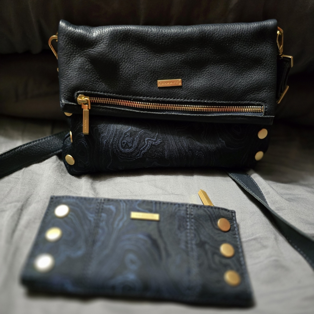 Hammitt Navy Tides VIP Crossbody Bag with Gold Hardware